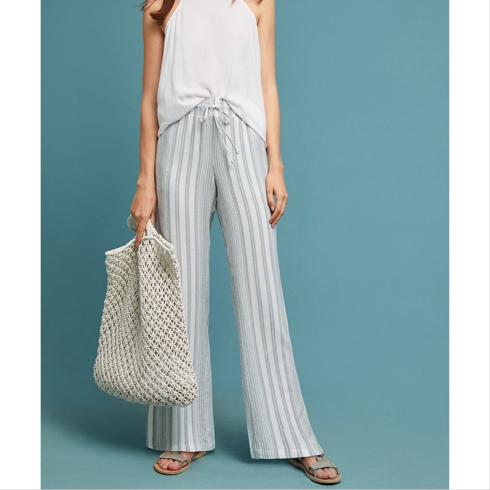 Anthropologie Cloth & Stone Striped Wide Leg Pants
